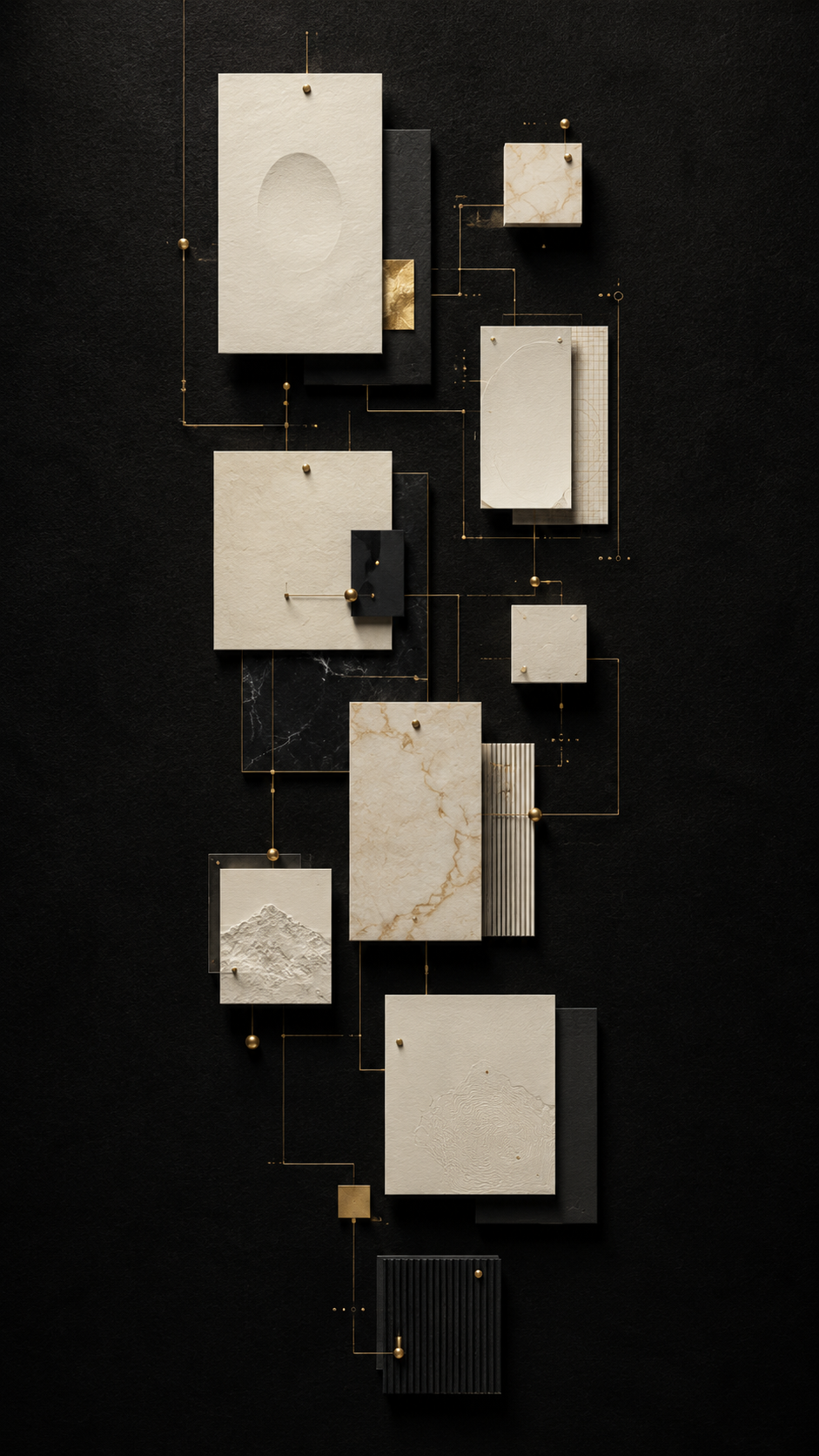 Tall vertical operating-layer abstract visual